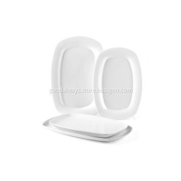 Hotel restaurant high quality porcelain rectangle plate
